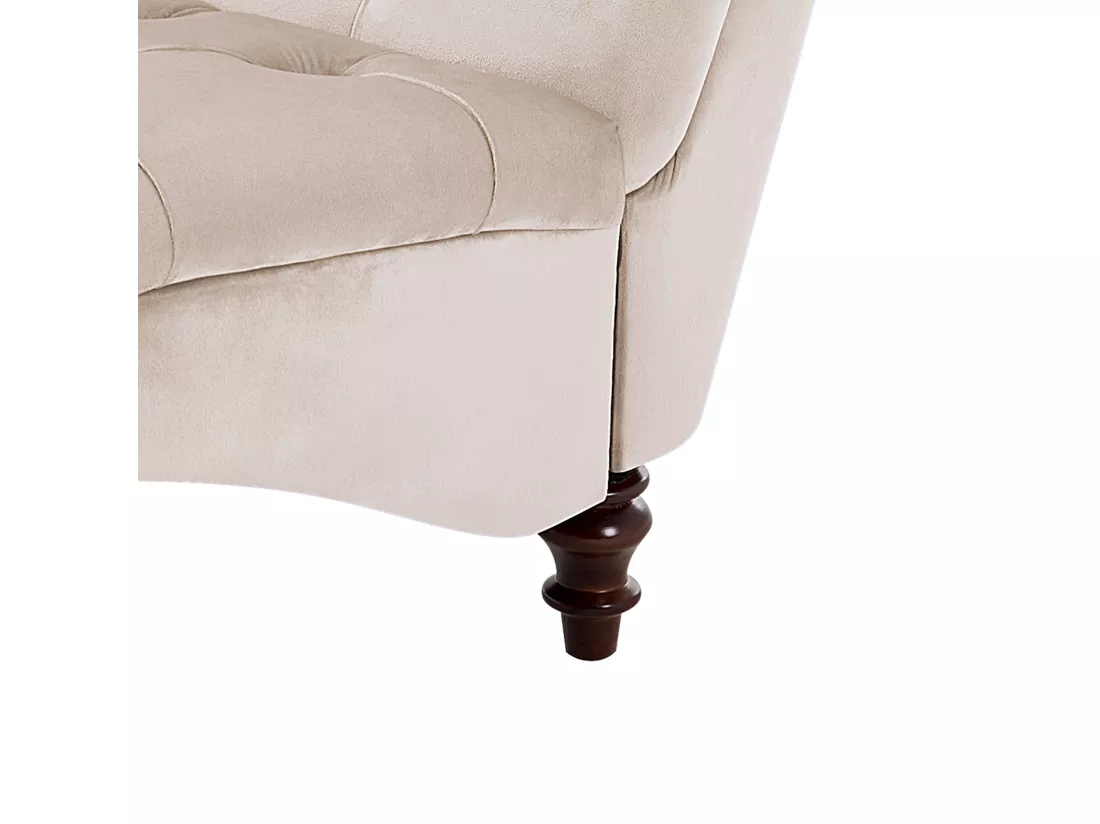 Chaise longue en velours beige MURET