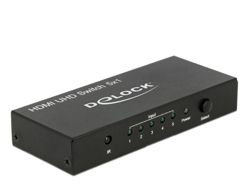 Delock Verteiler 5 Port HDMI Switch 4K/60Hz Delock HDMI UHD Switch 5 x HDMI in > 1 x HDMI out 4K