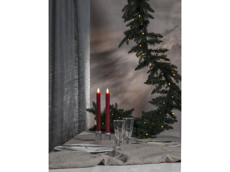 Star Trading LED-Stabkerzen Set Dinner Flamme Ø 2.2 x 24.5 LED Kerze aus Wachs