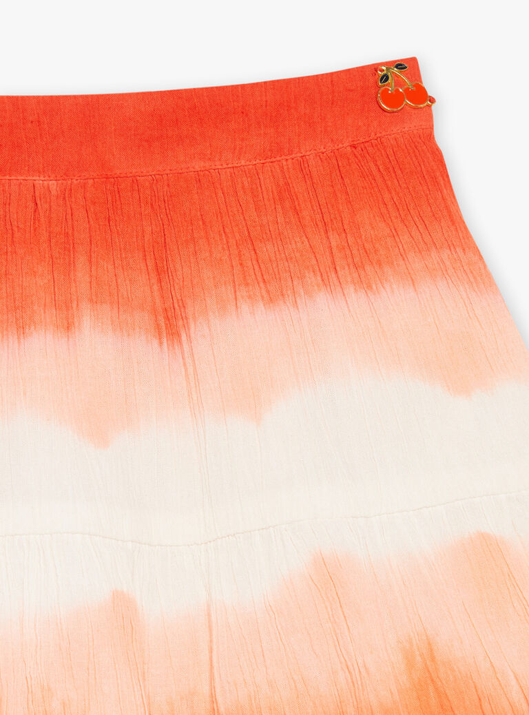 Jupe courte orange foncé tie ans dye