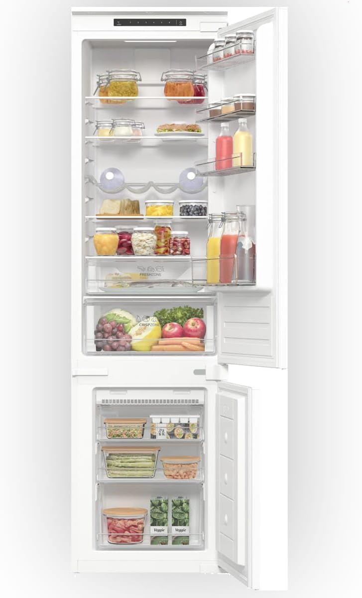 Gorenje Einbau-Kühl-Gefrierkombination, 281 Liter, NoFrost DualAdvance, Umluft-Kühlsystem, Edelstahl, Weiß, Einfarbig, 194 cm Nische