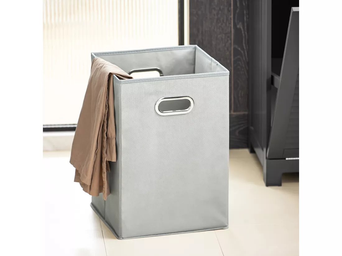 SoBuy Meuble Bas de Salle de Bain Armoire Toilette avec 1 Tiroir et 1 Panier à Linge, BZR73-DG