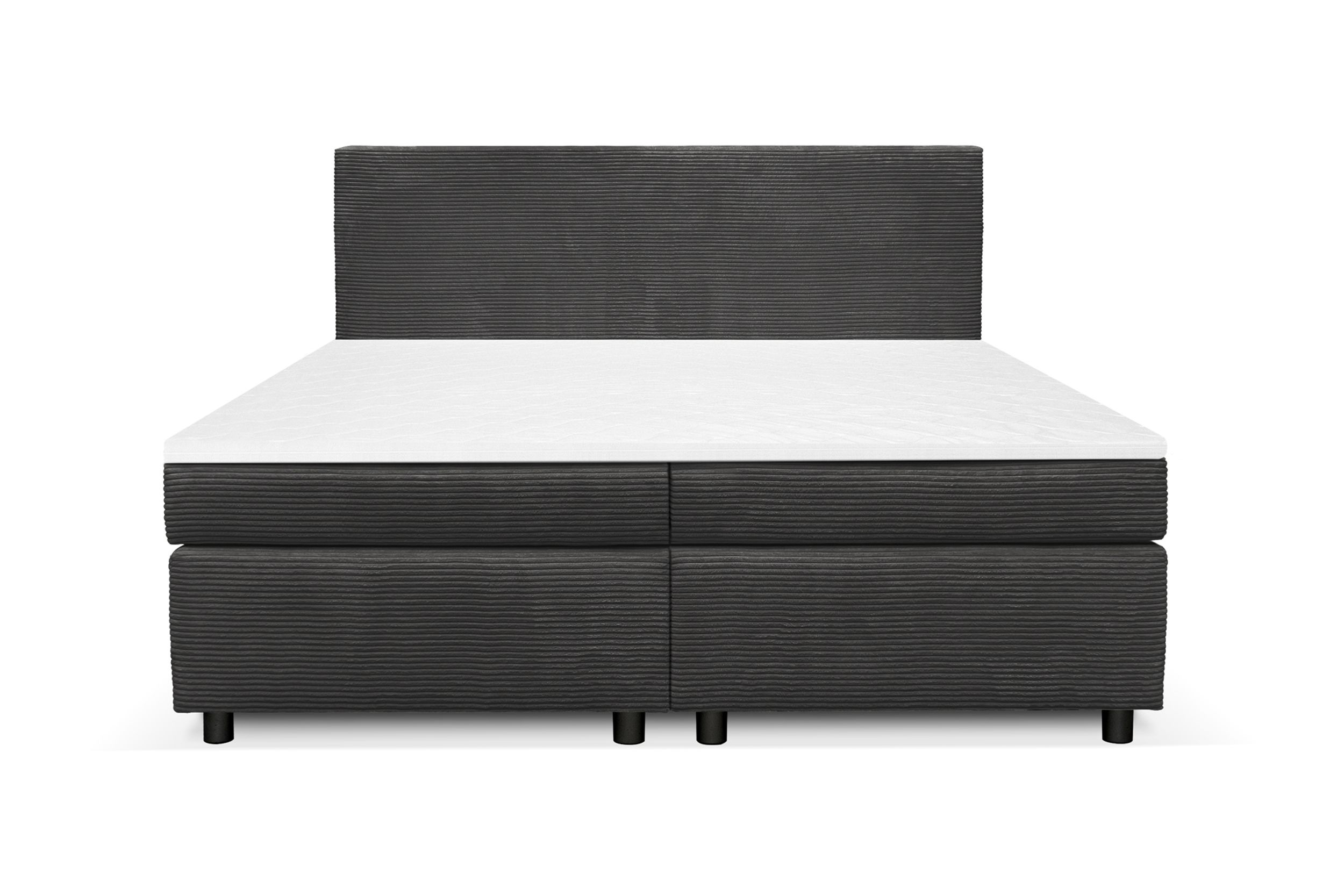 Boxspringbett Paxos Cordstoff Graphite 180x200 Hotelbett Bonellfederkern Bett