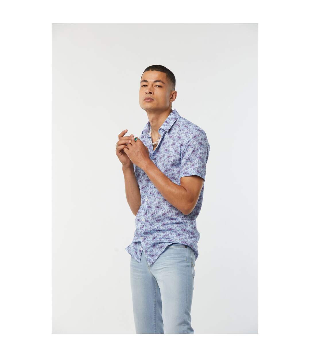 Chemise manches courtes coton slim DINOLO