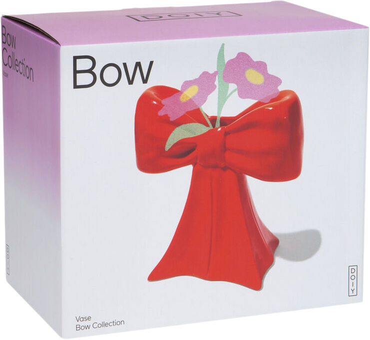 Doiy Vase - Bow - Red