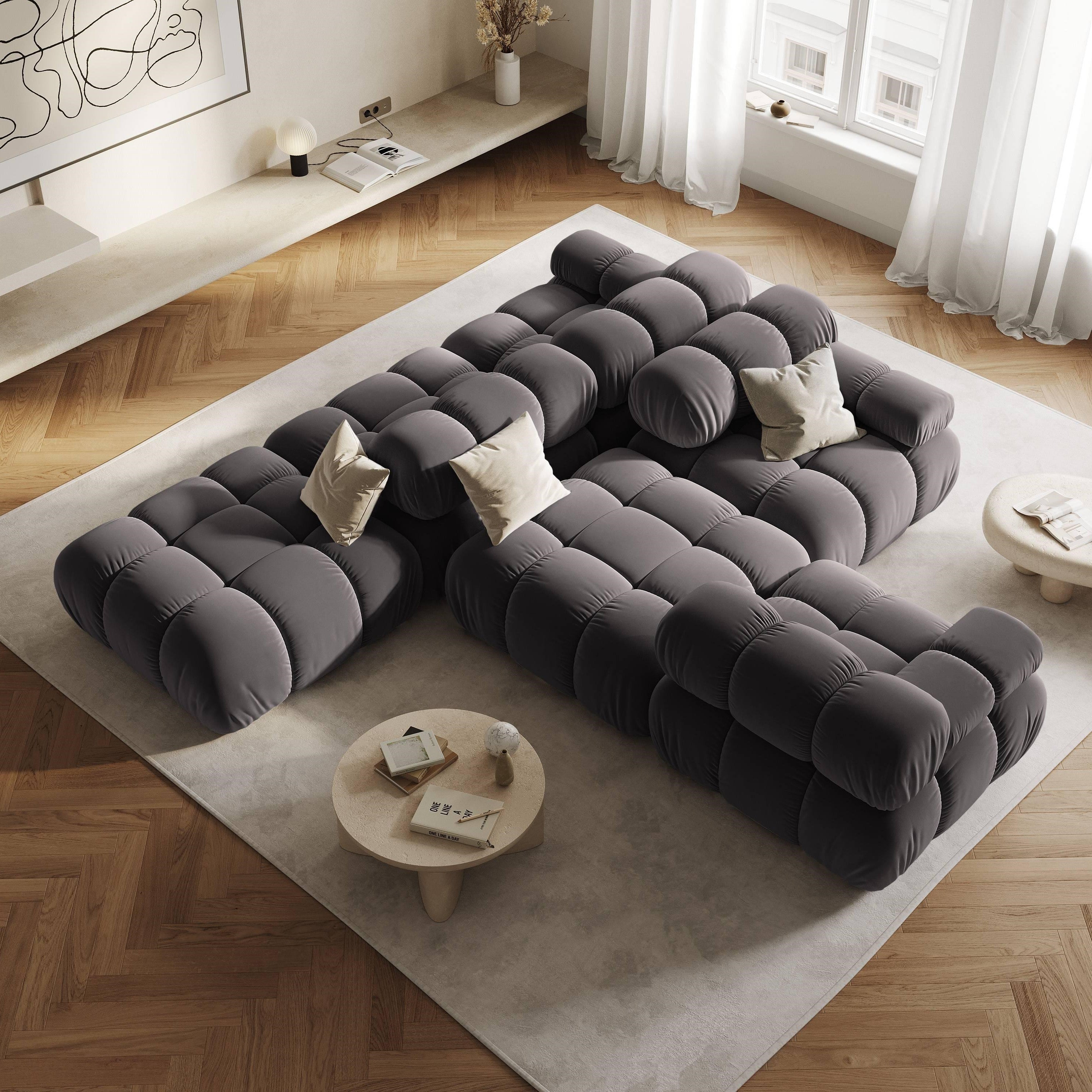 Milo Casa Tropea Modulair Bank Element - Hocker - Donkergrijs