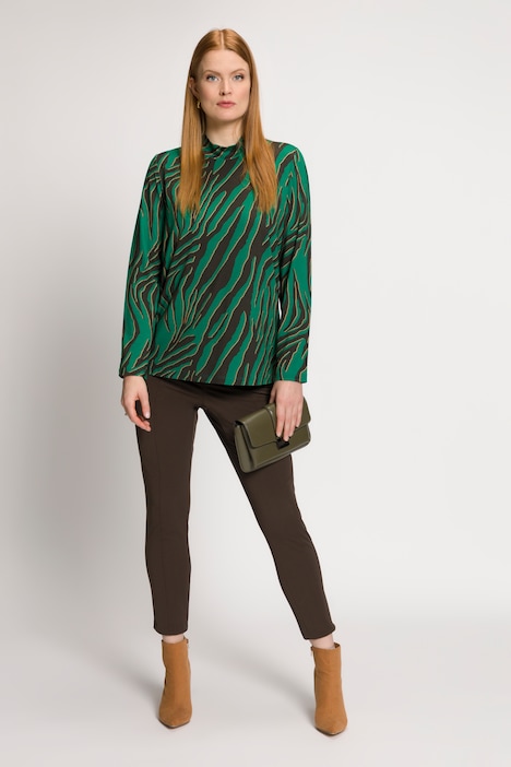 Shirt, Zebra-Design, Classic, Stehkragen, Langarm