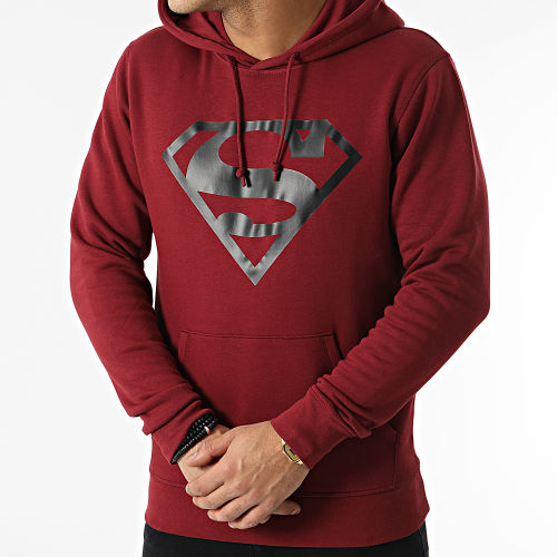 Sweat Capuche Logo Bordeaux Noir