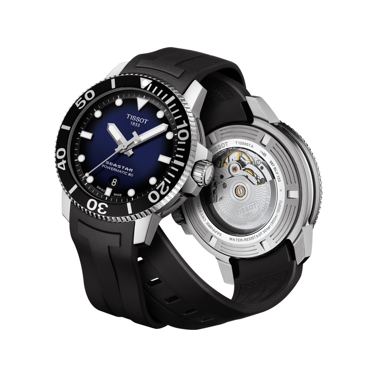 Montre Tissot homme automatique acier caoutchouc