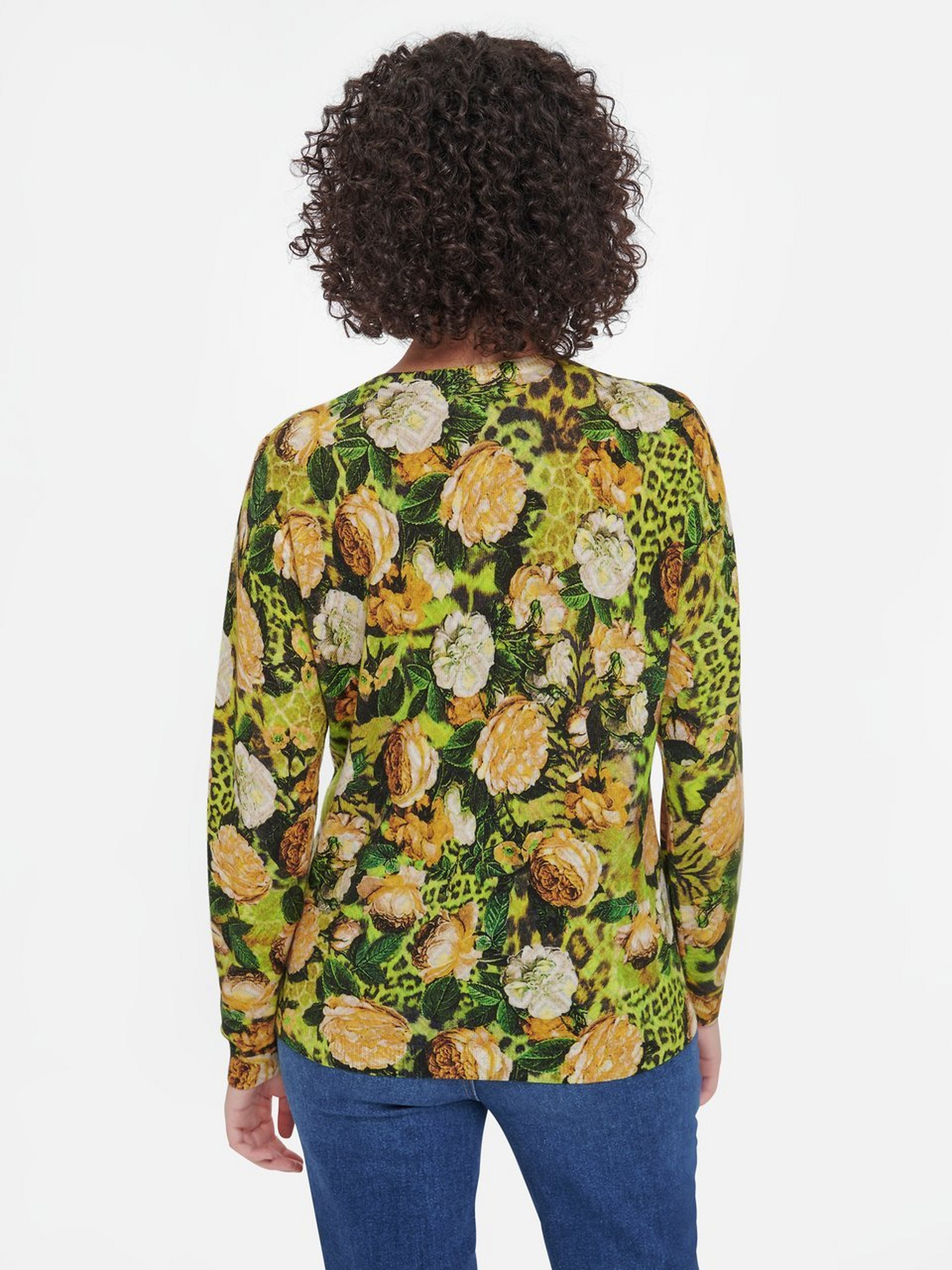 Strickjacke mit Blumen-Muster