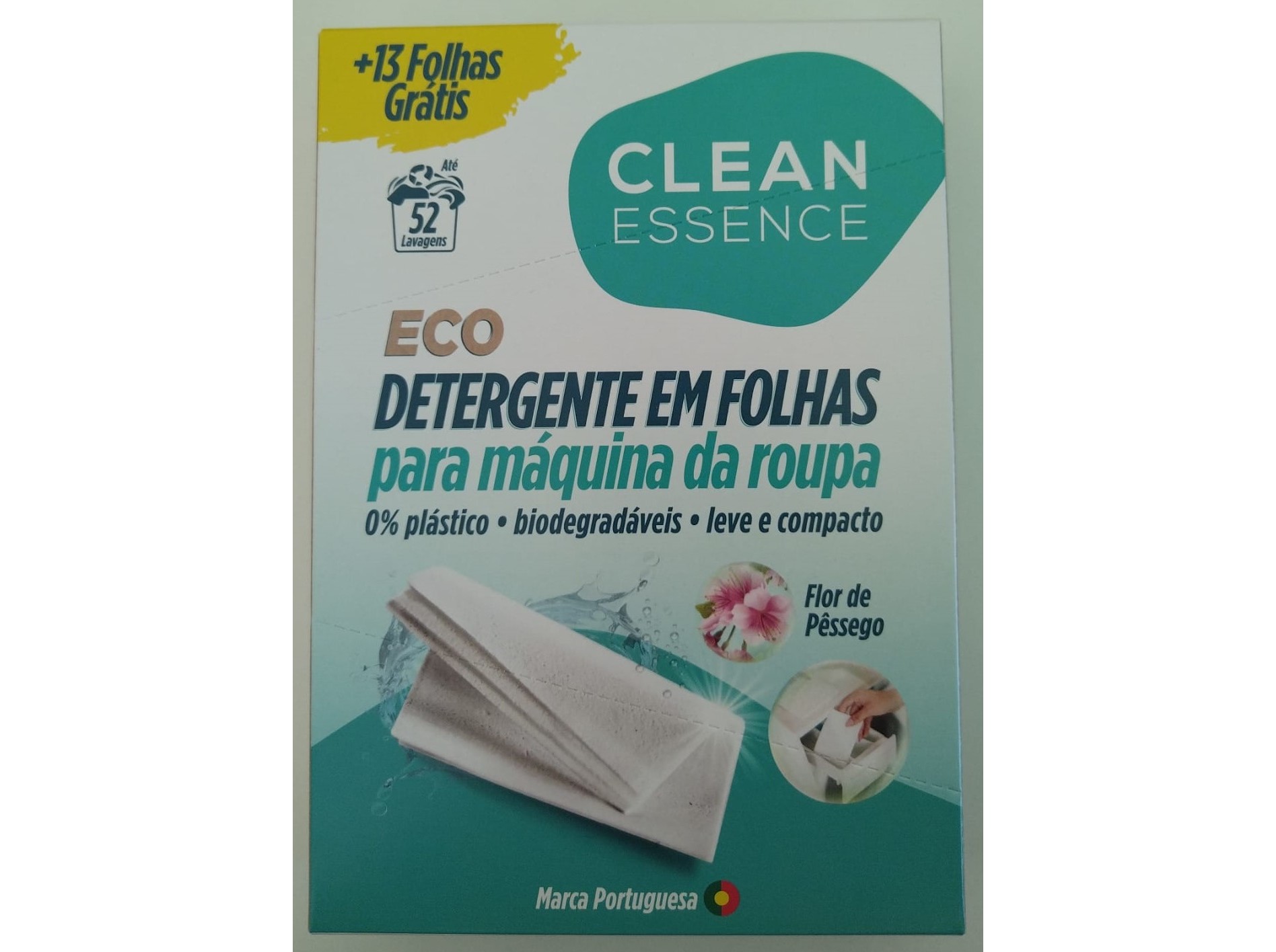 DETERGENTE ROUPA MÁQUINA CLEAN ESSENCE EM FOLHAS PÊSSEGO 52D