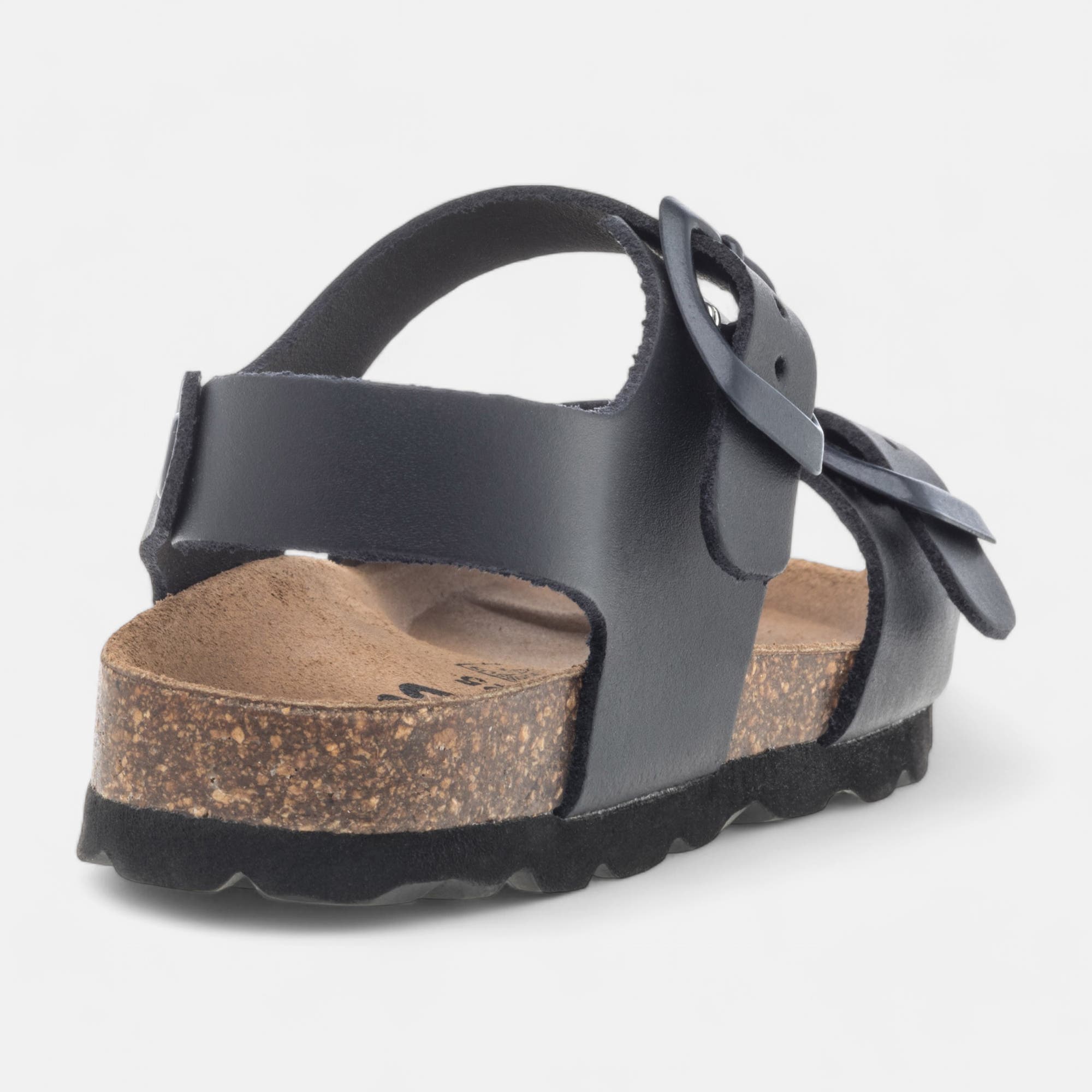 Mules semelle liège Garçon en cuir bleu