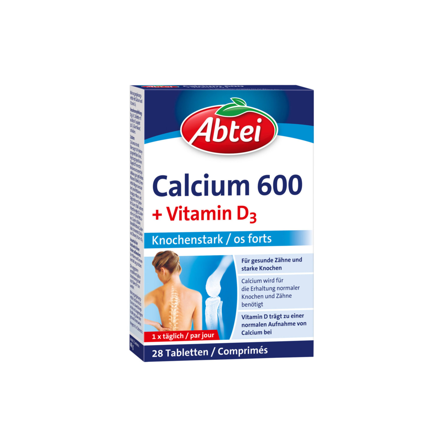 Abtei Calcium 600 + Vitamin D3 28 TablettenAbtei Calcium 600 + Vitamin D3 28 Tabletten