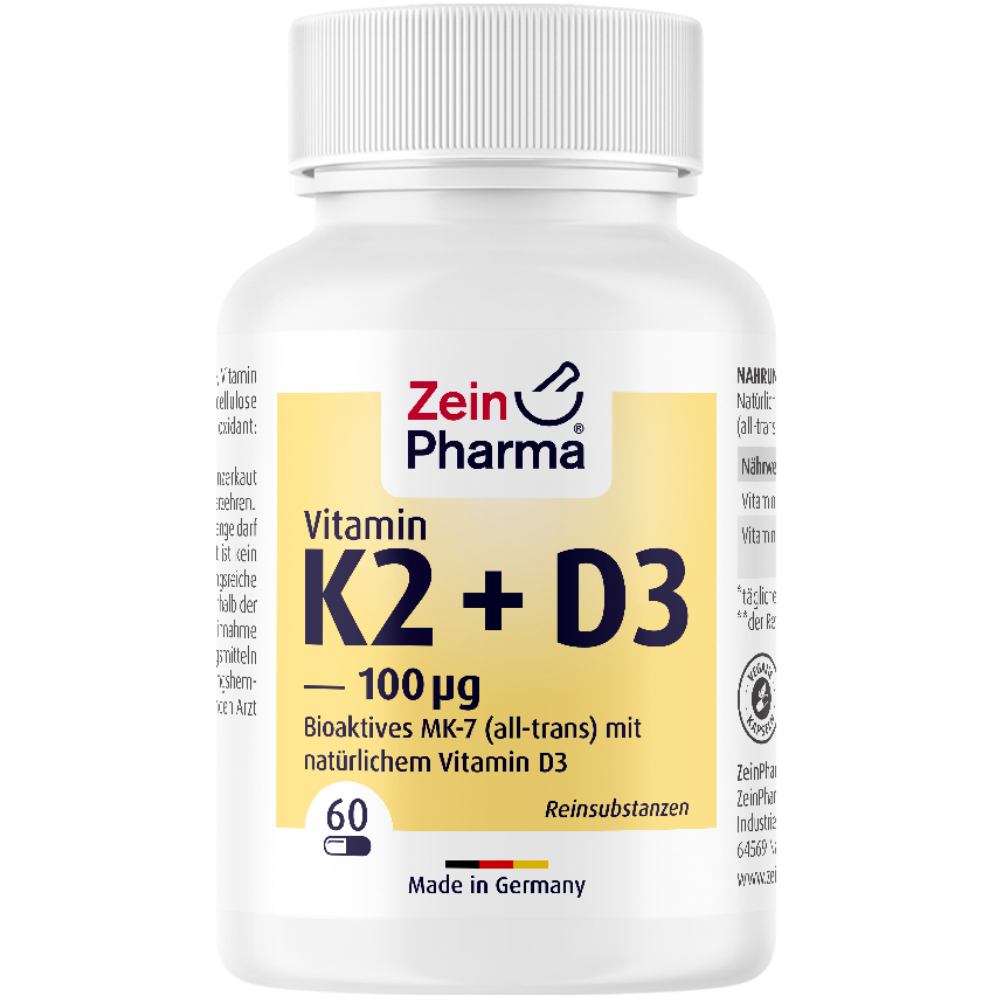 Vitamin K2 MK-7 100µg + Vitamin D3 400 I.E. (60 Kapseln)