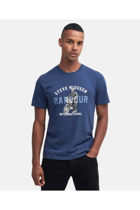 Tee shirt barbour intl speedway ny55 washed cobalt
