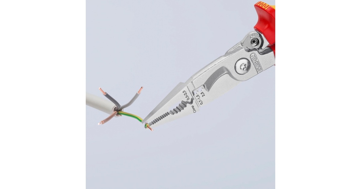 KNIPEXElektro installatietang 13 96 200 T  (Rood/geel)