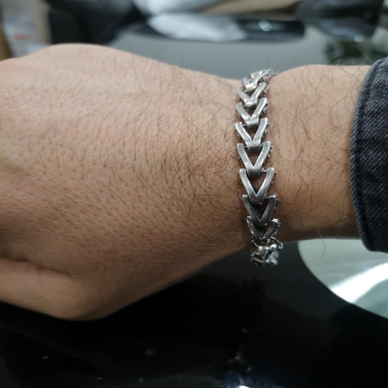 Bracelet Homme Argent Structure Tribal