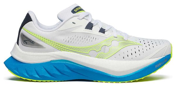 Chaussures Running Saucony Endorphin Speed 4 Blanc/Jaune/Bleu Femme