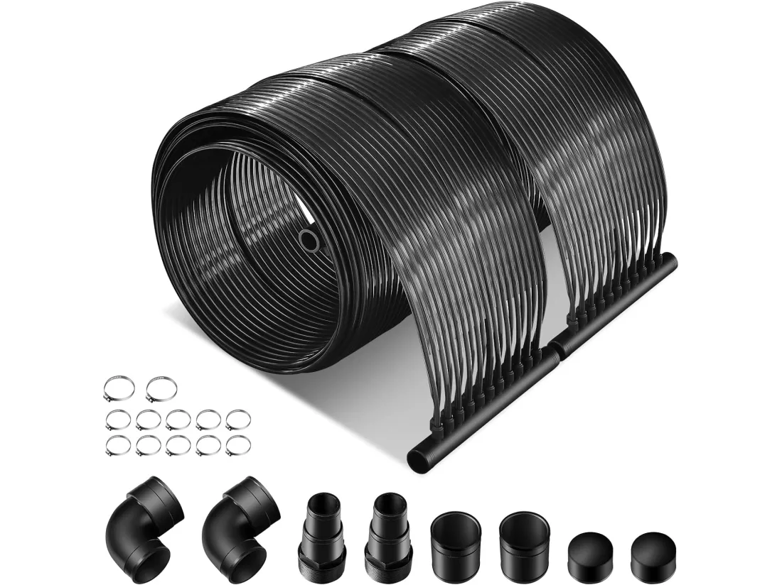 Chauffage Solaire pour Piscines 2 Panneaux Collecteurs Solaires de 600 x 75 cm, Chauffe-Piscine Solaire en Matériau PE Résistant aux Intempéries Plastique et vinyleorption de Chaleur