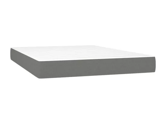 Sommier tapissier et matelas et LED Gris foncé 140x190 cm Tissu