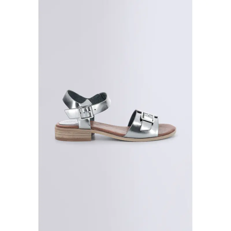 BUCIDI ARGENT FONCÉ SANDALES Cuir Femme