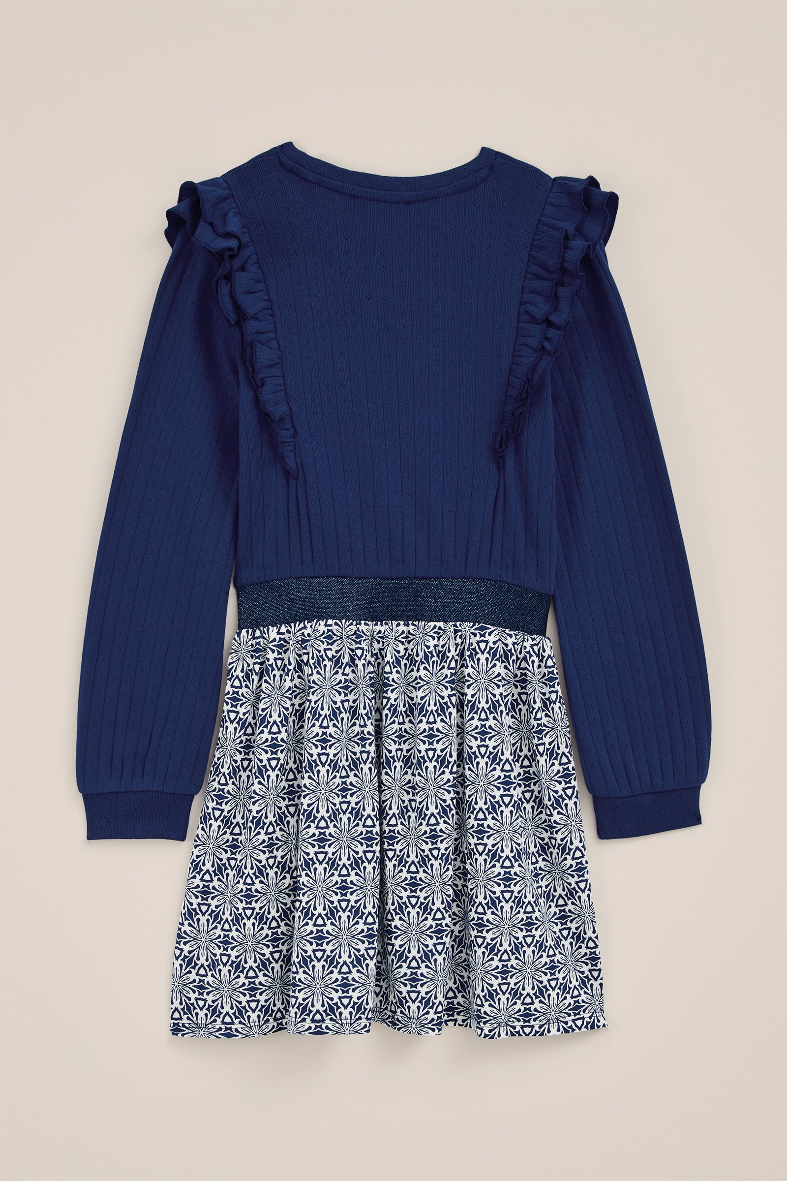 Meisjes jurk met dessin WE Fashion Donkerblauw