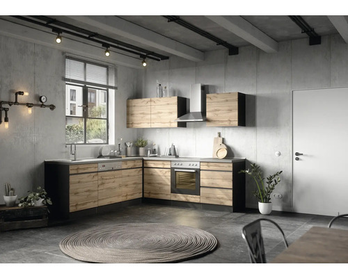 Held Furniture onderkast met lade en draaideur PISA BxDxH 180x60x86 cm wild eiken mat gedemonteerd scharnier omkeerbaar (links of rechts te monteren)