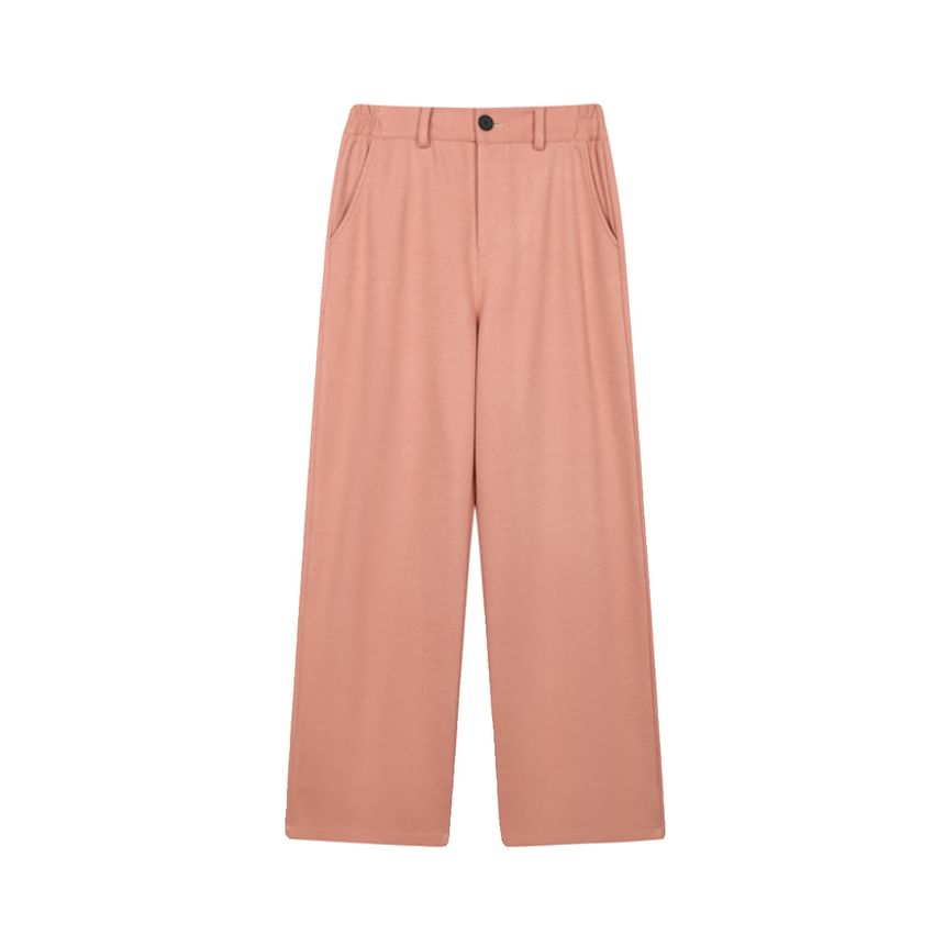 Omozando - Effen enkelrijs blazer / Middelhoge wijde broek
