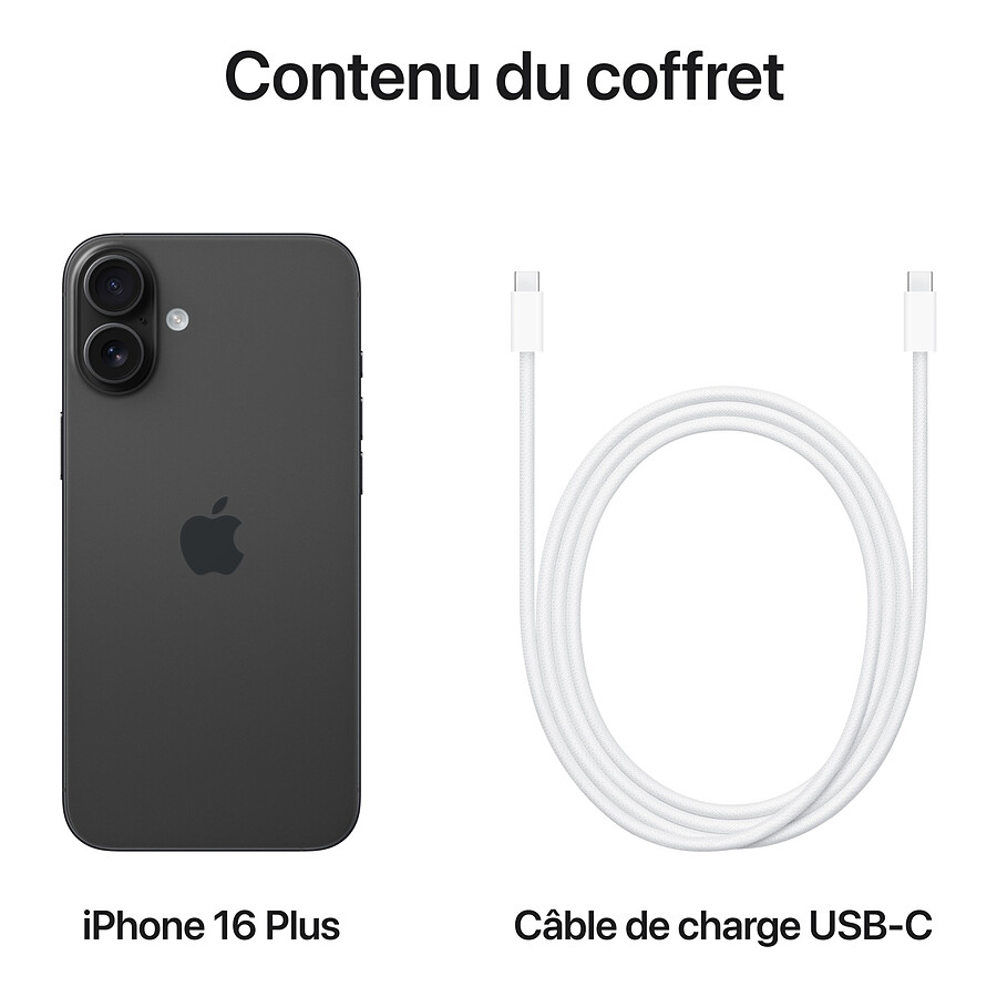 Apple iPhone 16 Plus Noir - 256 Go