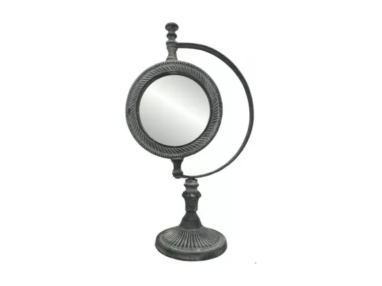 Miroir à poser en métal gris 40 x 23 cm
