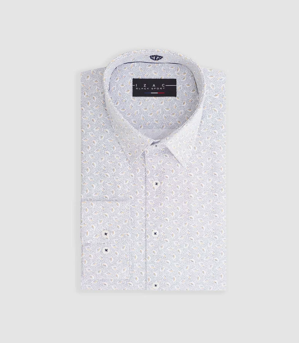 Chemise imprimée micro motifs jaune 