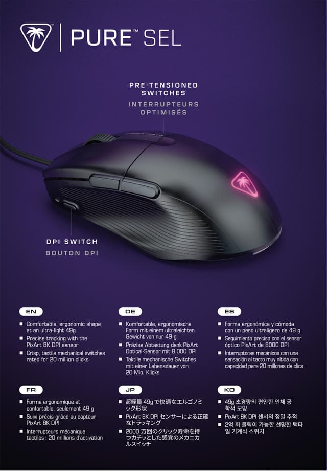 Turtle Beach Pure SEL gaming-mus (sort)