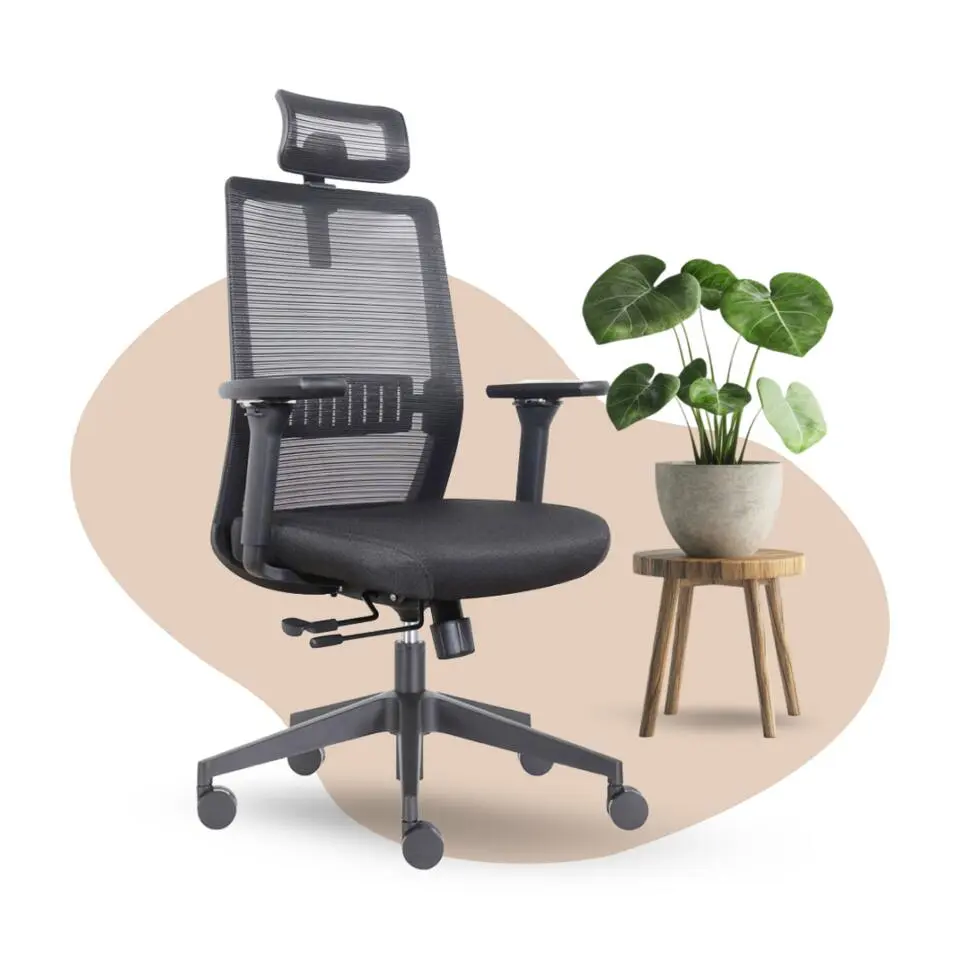 Bureaustoel Napoli Deluxe 4D - NEN-EN 1335 - Zwart