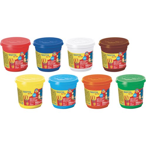 Pate a jouer be be giotto ingredients natruels matiere  vegetale 220g schoolpack 18   pots 8 coloris assortis
