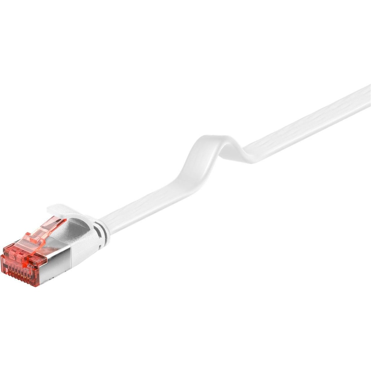 Goobay CAT 6 flat patch-kabel, U/FTP, hvit