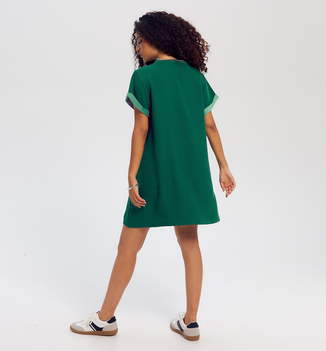Robe manches courtes Femme - Vert émeraude