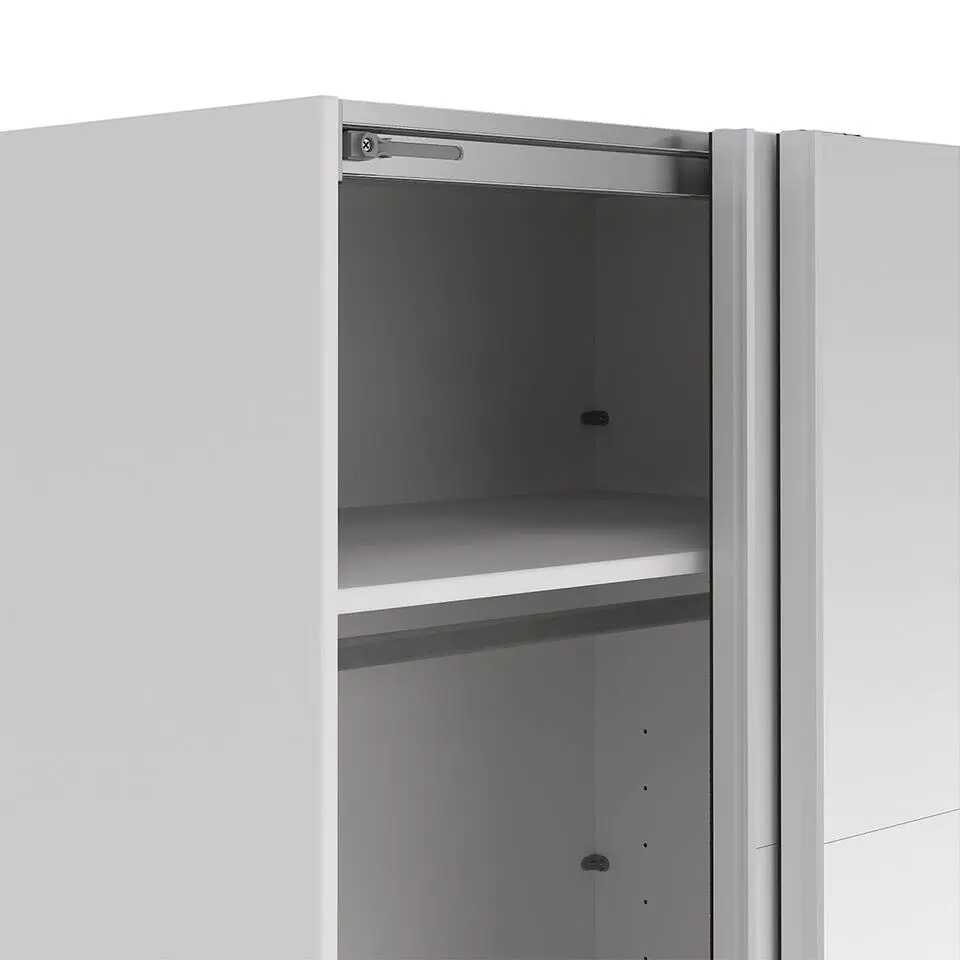 Hioshop Catania schuifdeurkast 2 deuren met spiegel 180x220cm wit