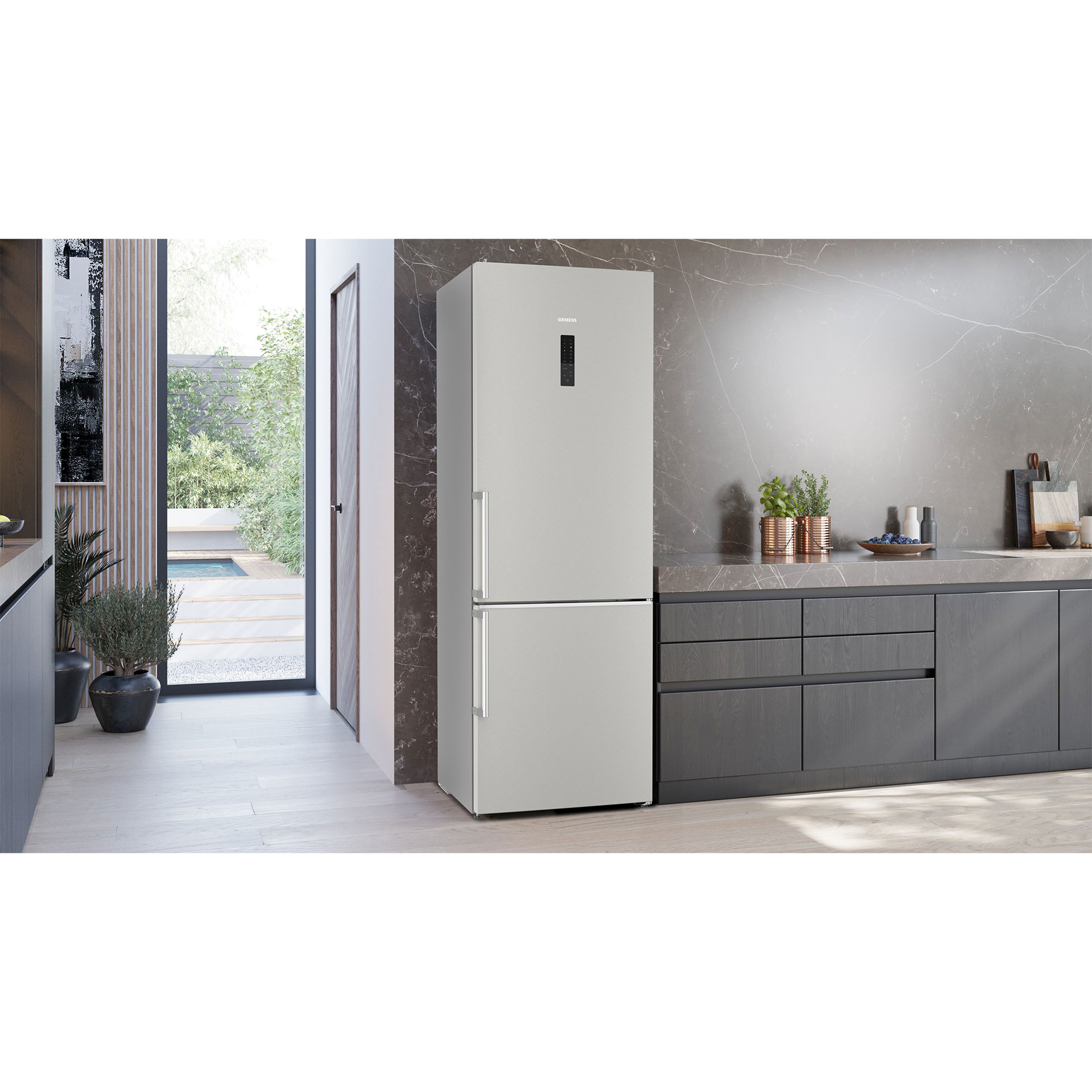 SIEMENS Kühl-Gefrierkombination KG49NAICT - Edelstahl - C