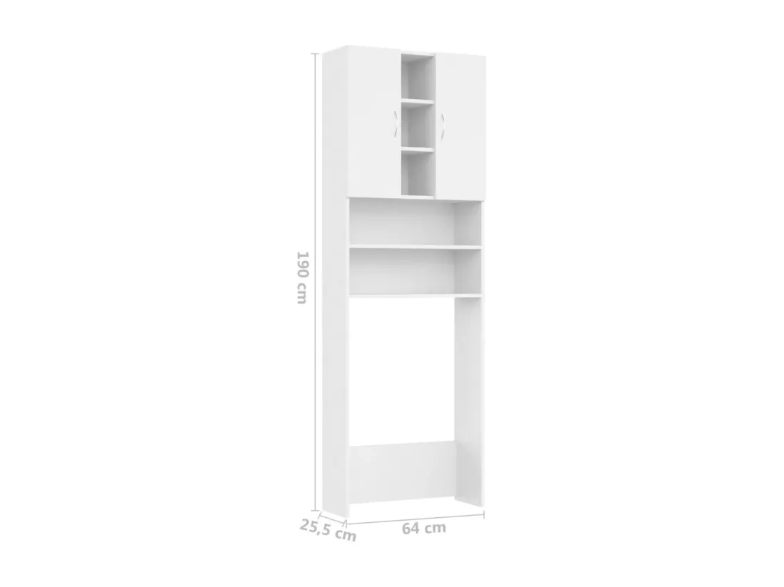 Meuble pour machine à laver Blanc 64x25,5x190 cm
