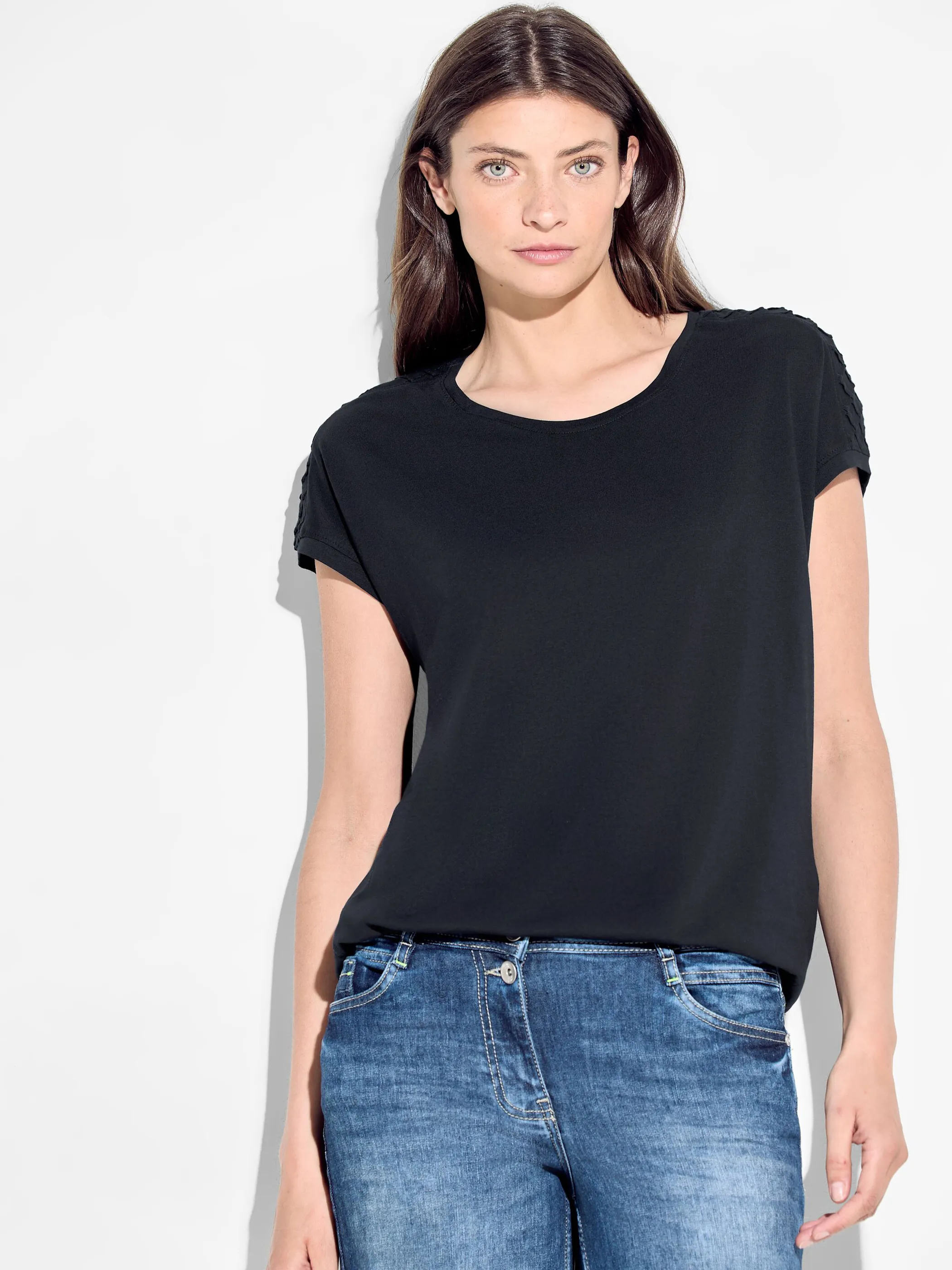 Damen Shirt mit Schulterdetail