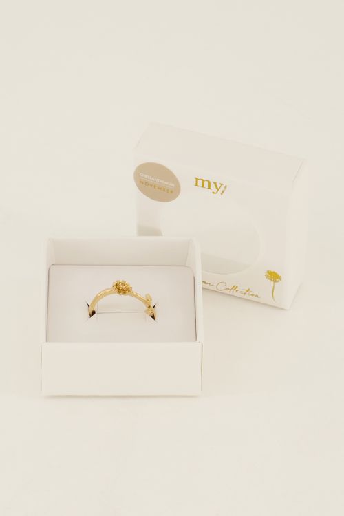 Birth Flower ring met bloem