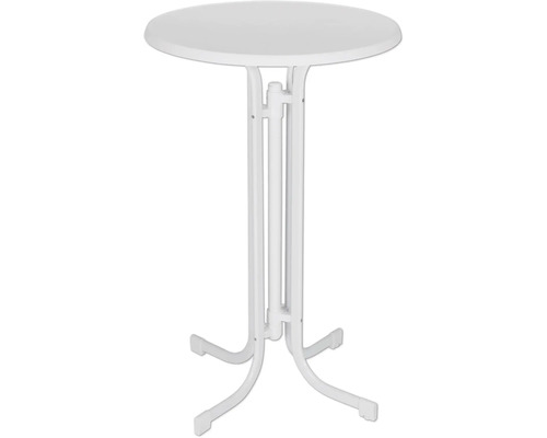 Staande tafel Ø 70 cm hout metaal rond wit