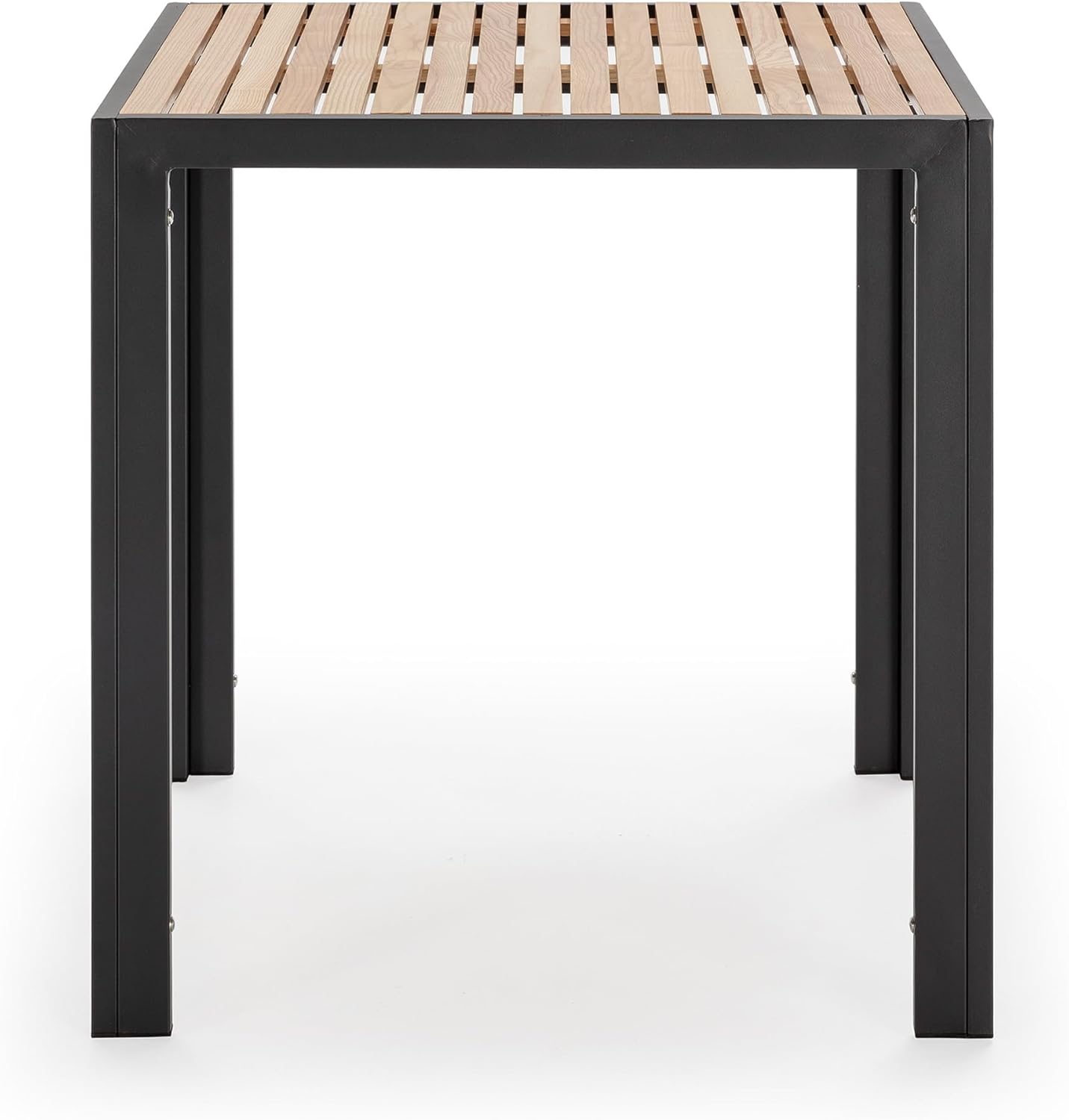 Gartentisch Koralle, quadratisch, aus Holz und Metall, Gartenmöbel, Schwarz, 70 x 70 x 72 cm