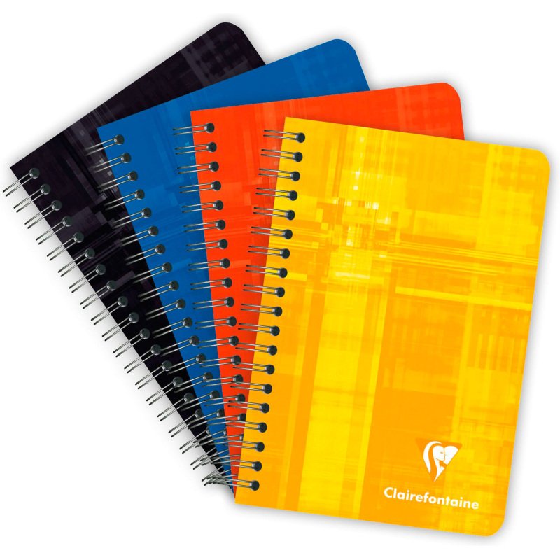 Carnet spirale Clairefontaine 9 x 14 cm 180 pages ligné - Assortis