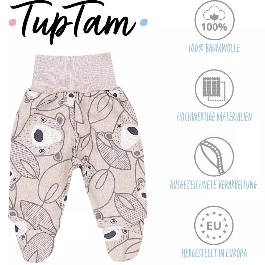 TupTam Baby Hose mit Fuß 5er Pack grau