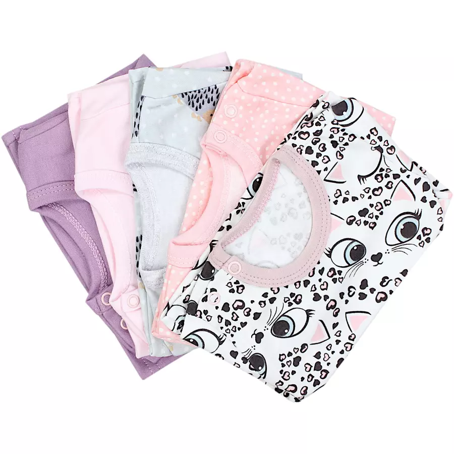 TupTam Baby Mädchen Langarmshirt 5er Set lila