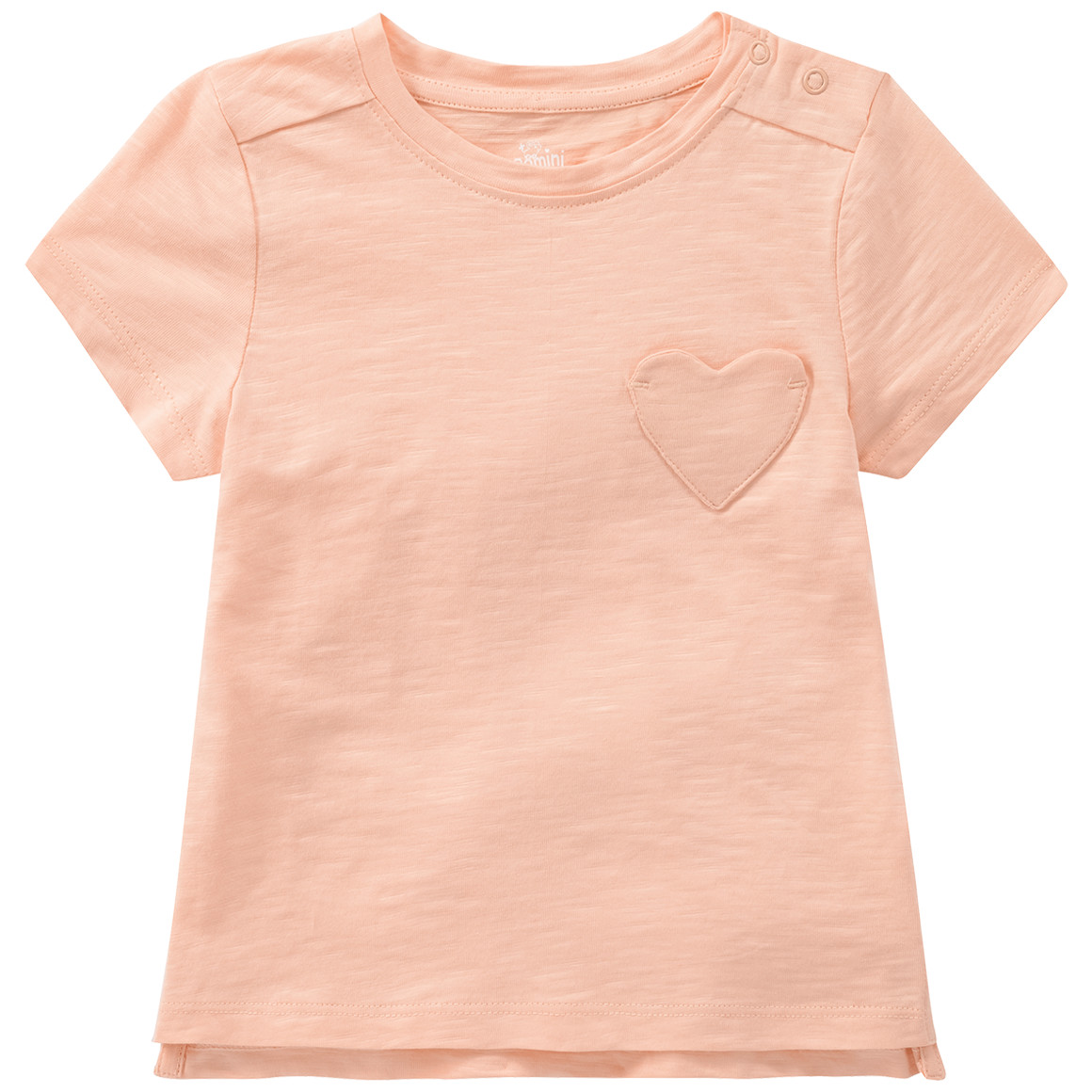 Topomini Baby T-Shirt mit Herz-Tasche hellorange