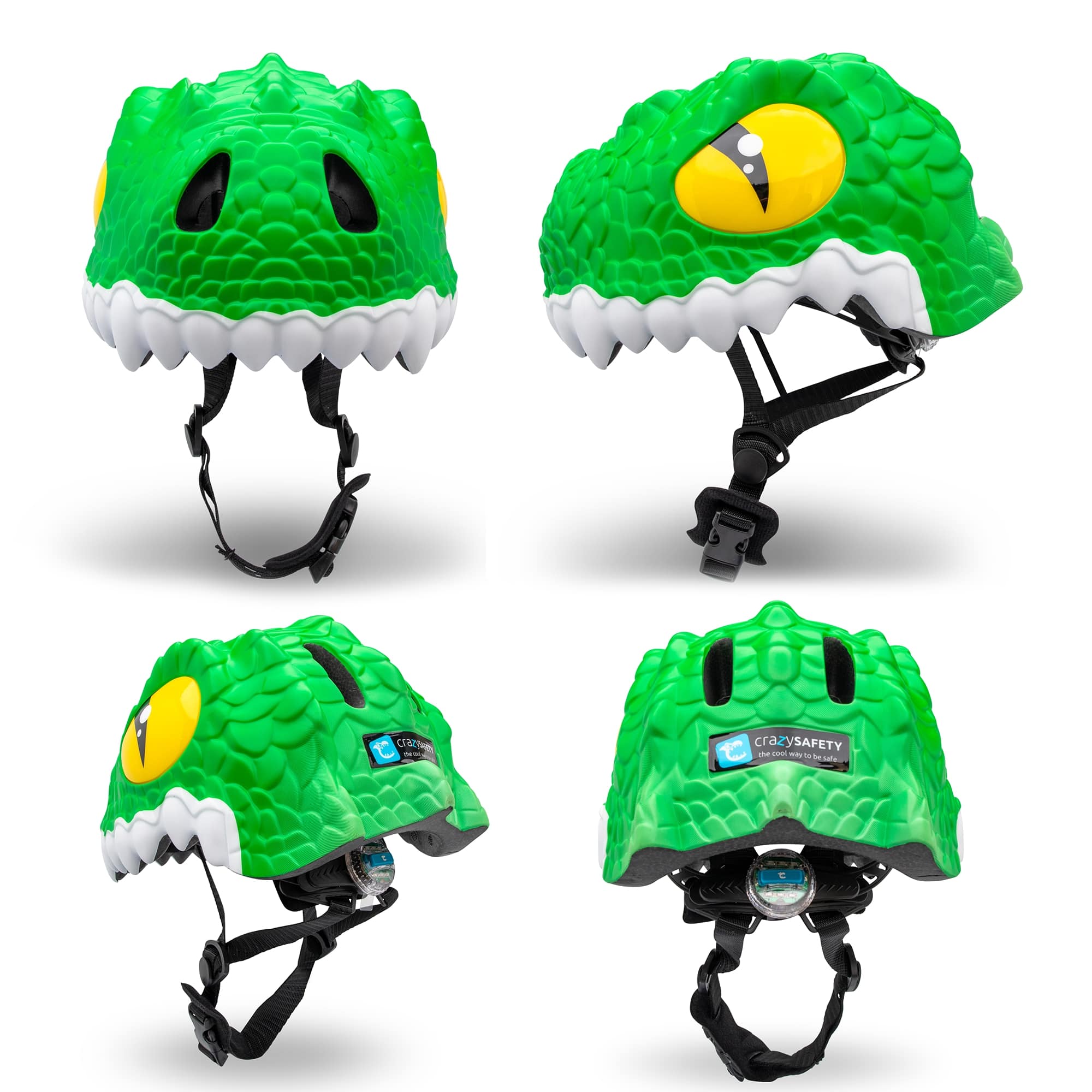 Capacete de Bicicleta Infantil | Crocodilo Verde | Segurança Máxima | Certificado EN1078