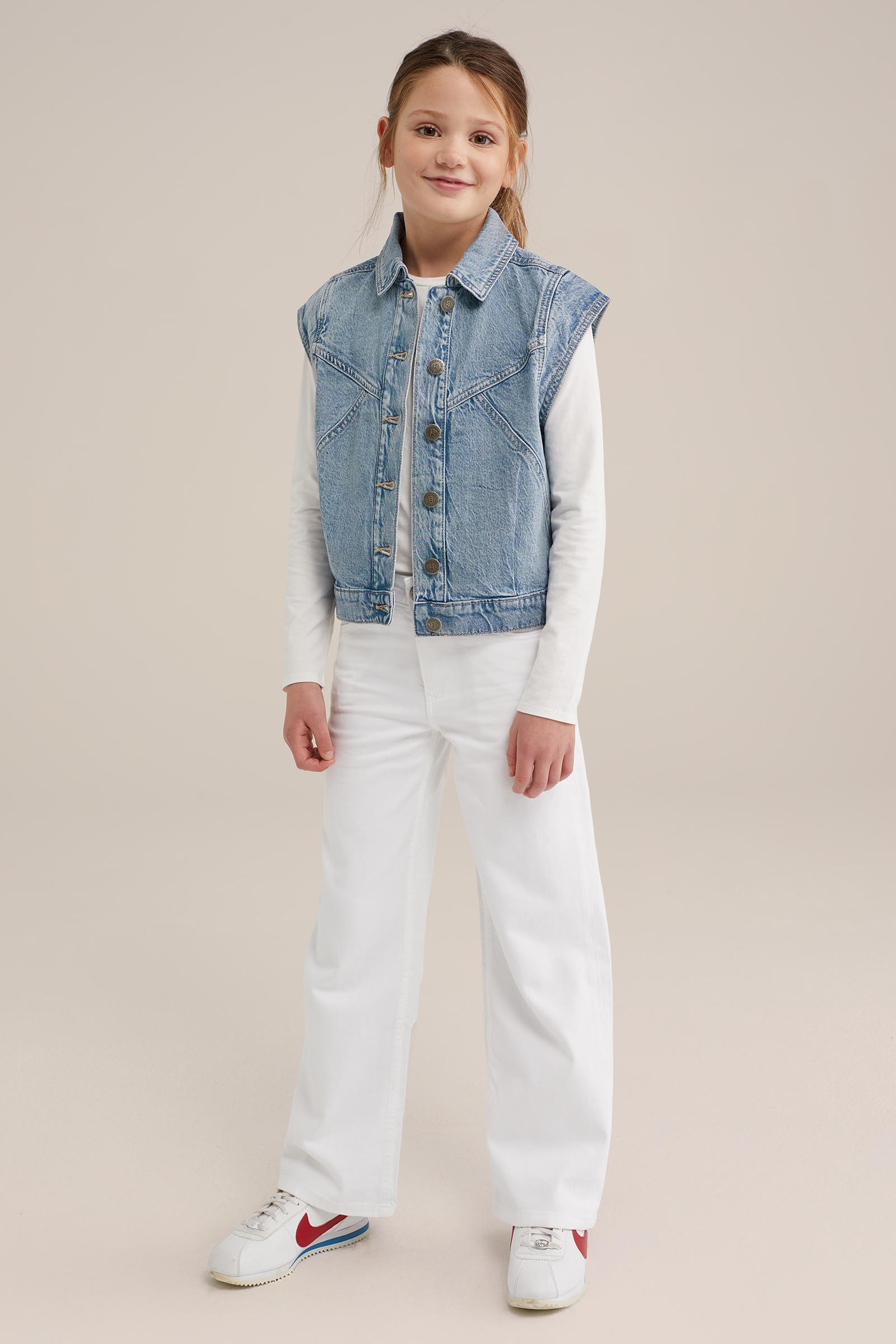 Meisjes wide leg jeans Blue Ridge Wit