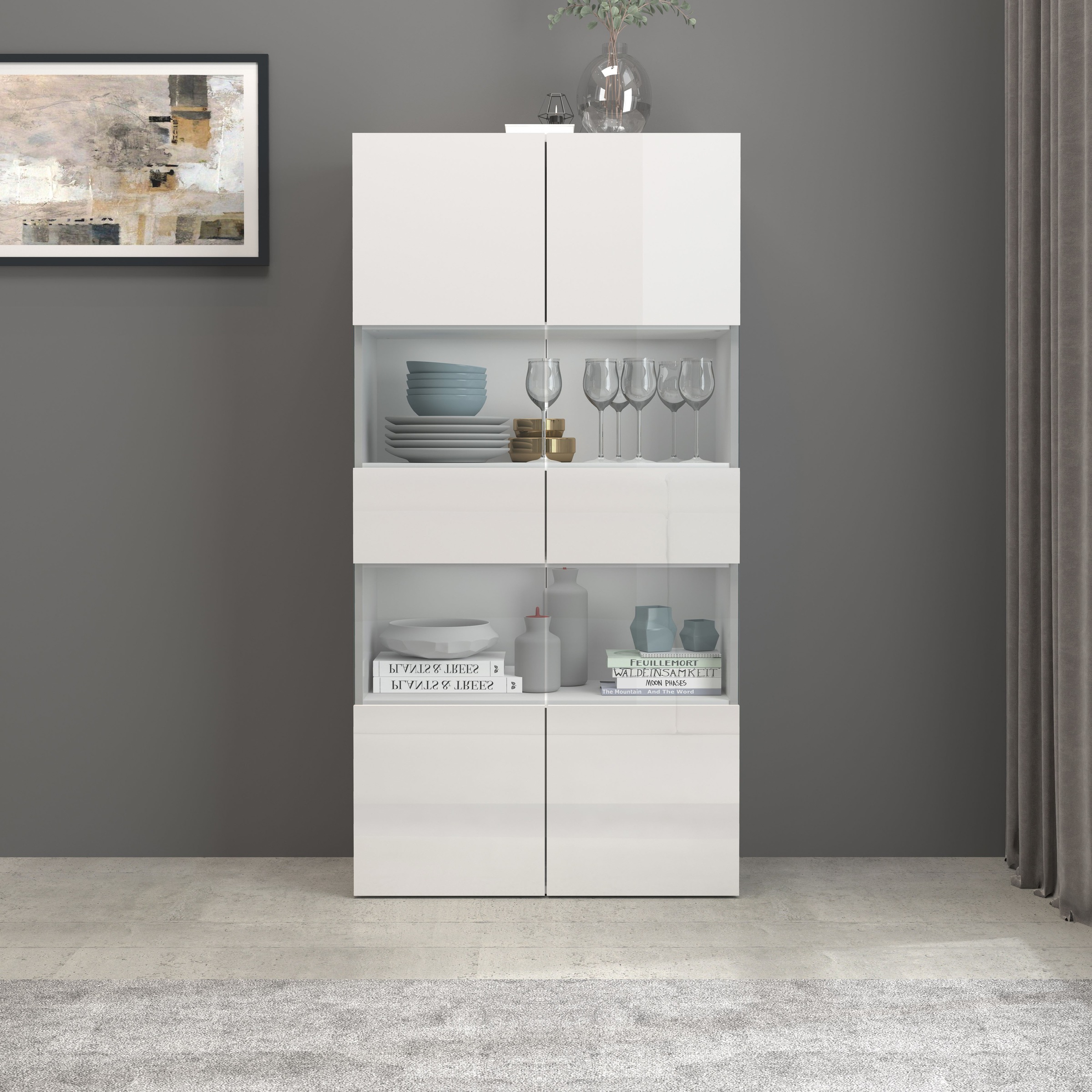 INOSIGN Vitrine »Egypt« 2 Glastüren, Front Hochglanz lackiert, Korpus matt